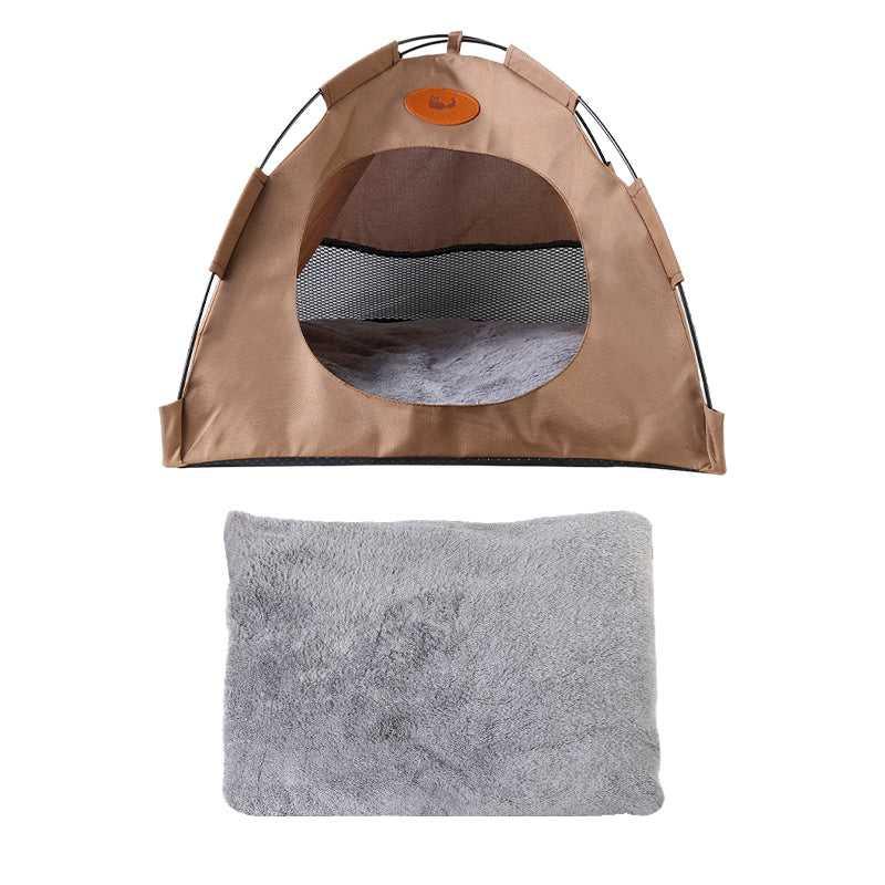 Pet Tent Cat Puppy Play Tent House with Warm Soft Bed Pad - Treats N Squeaks