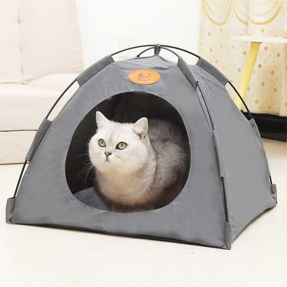 Pet Tent Cat Puppy Play Tent House with Warm Soft Bed Pad - Treats N Squeaks