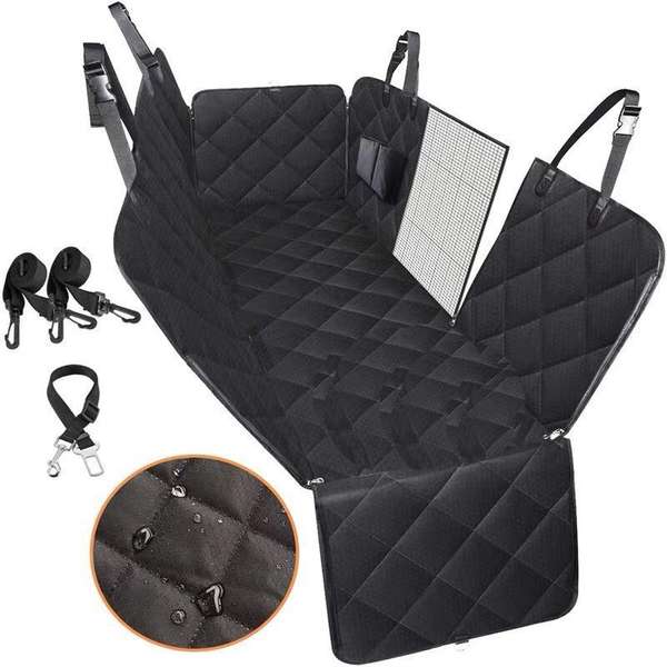 Dog Car Backseat Cover Hammock Safety Protector Mat With Zipper And Pocket