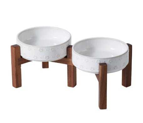 Ceramic Large-sized Elevated Anti-spill Cat/dog Bowl - Treats N Squeaks