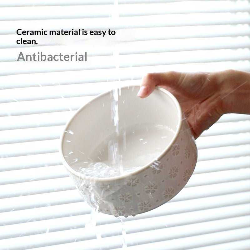 Ceramic Large-sized Elevated Anti-spill Cat/dog Bowl - Treats N Squeaks